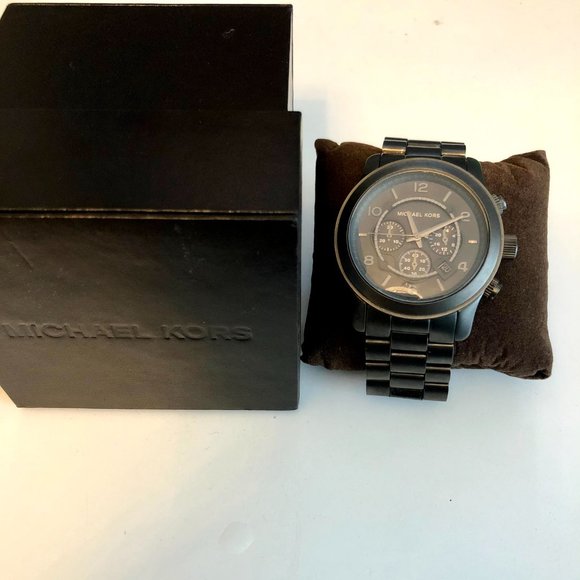 Michael Kors Oversized Runway Black Tone Watch - Picture 6 of 11